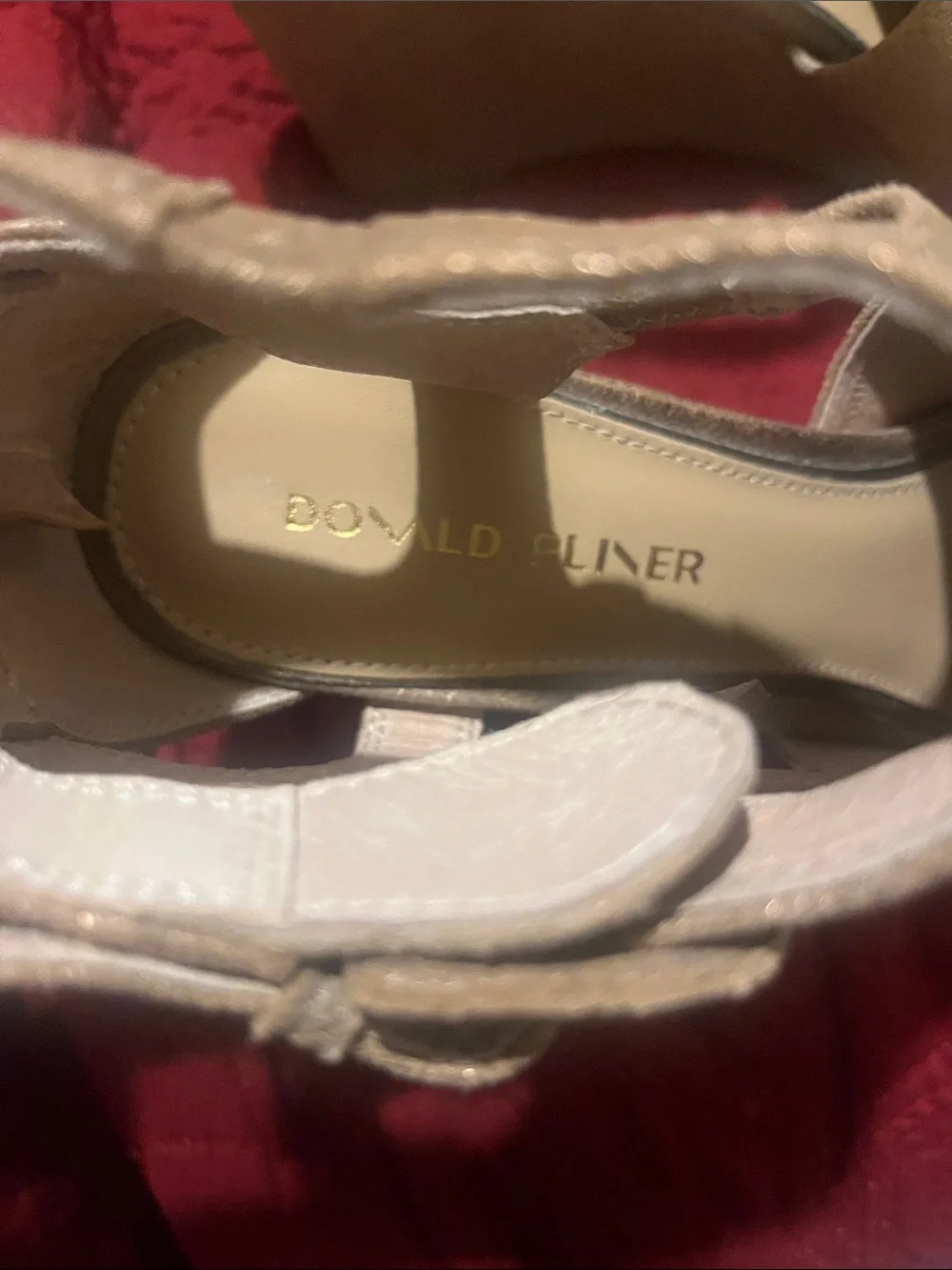 Donald Pliner Metallic Light Bronze Peep-toe Wedge Size 11
